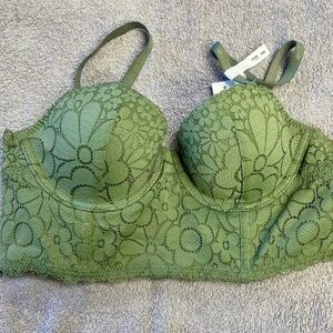 NWT Aerie Real Happy Demi Lightly Lined Candy Lace Bra - 34A